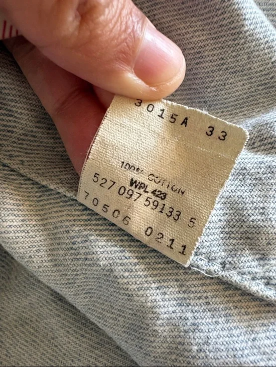 VTG RARE 90s Levi's Light Wash Denim Jacket With Aztec Knit Sleeves Size M - Picture 5 of 13